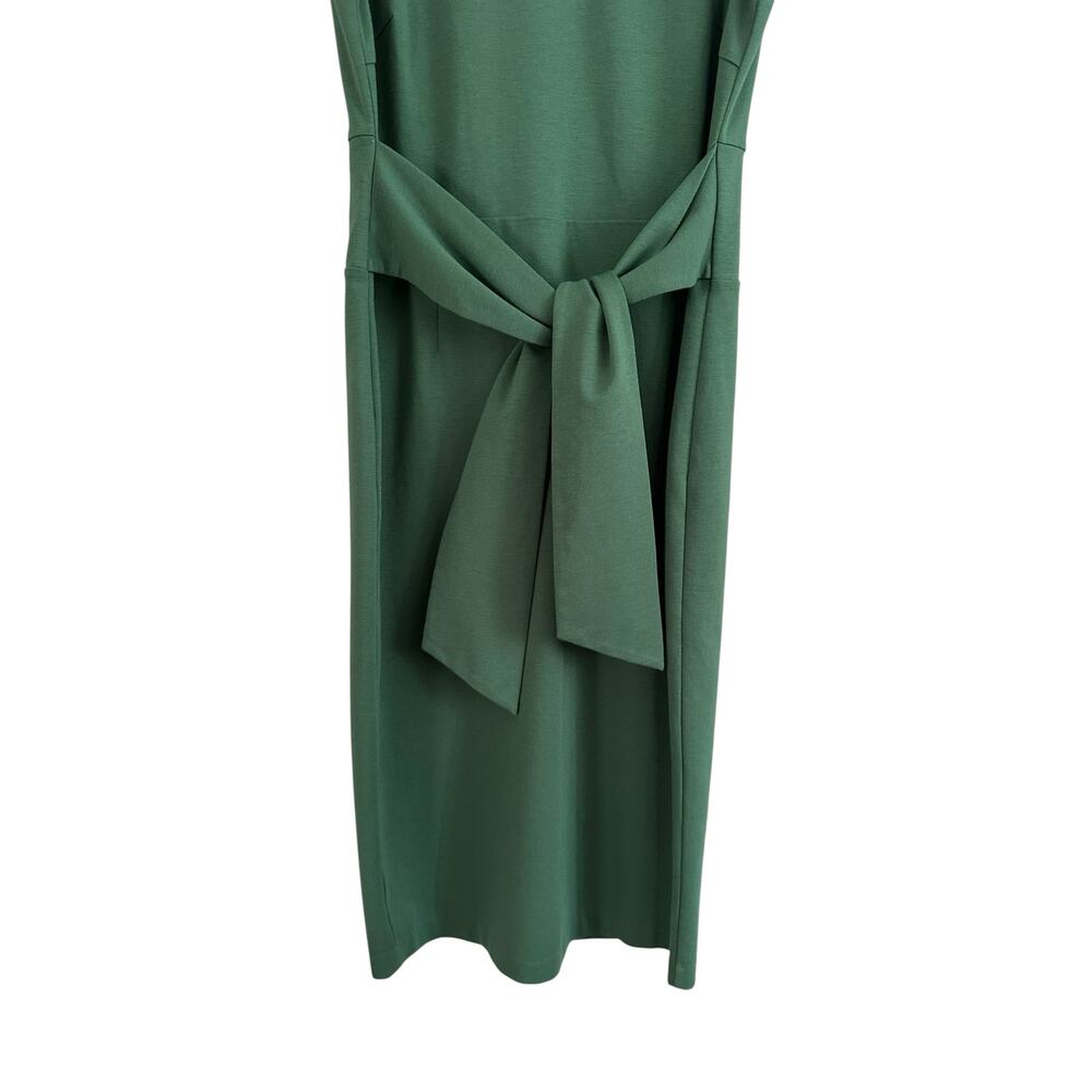 NEW Boden Jessica Green Ponte Knit Sleeveless Pencil Sheath Waist Tie Dress 10R - Picture 5 of 8